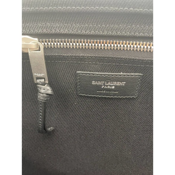 $1990 NEW YSL Saint Laurent LARGE Rive Gauche Black Summer Linen Tote Beach Bag - Picture 10 of 12